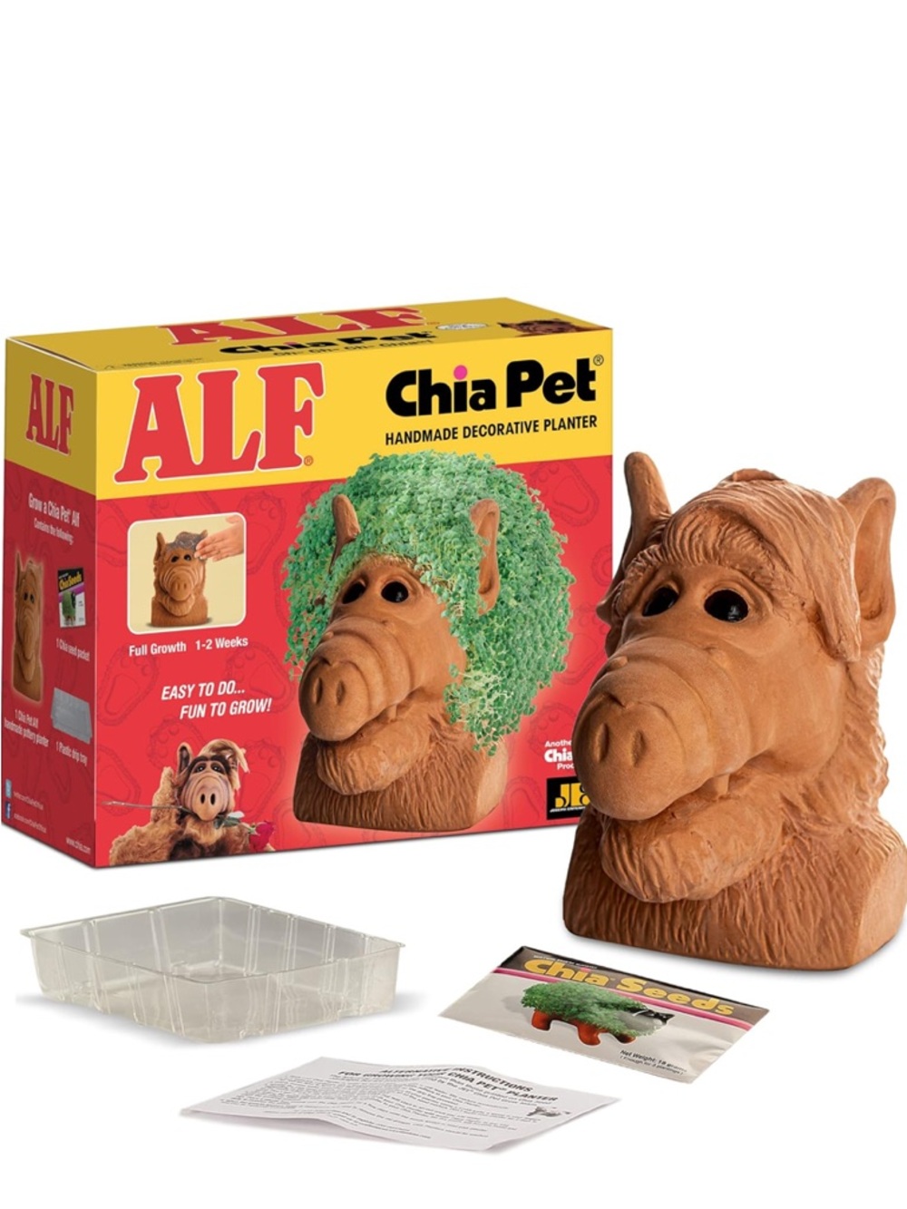 ALF Chia Pet Planter - Brown with Green Growth
